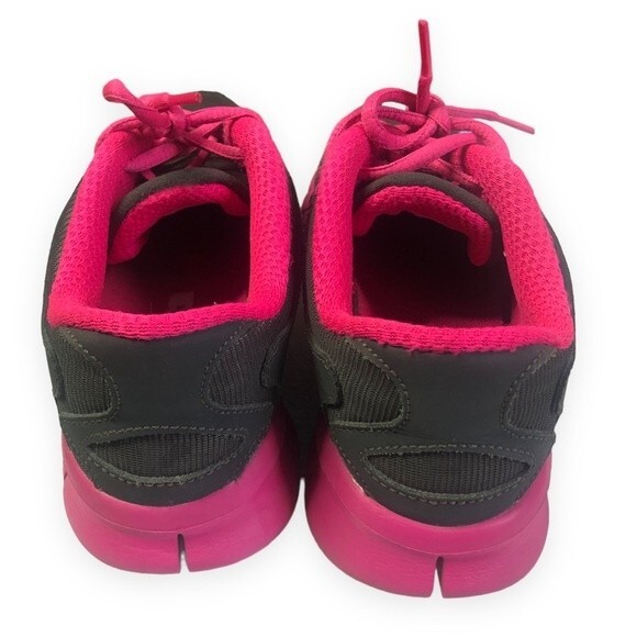 Nike Free Run 5.0 Metallic Silver Mesh Animal Print Fusion Pink Running Shoes - Picture 8 of 10